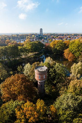 De oude watertoren in Zaltbommel tijdens de herfst. van Patrick van Os