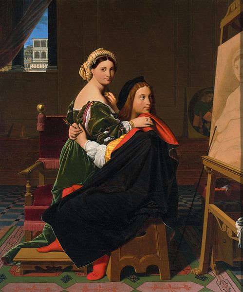 Raffael und die Fornarina, Jean Auguste Dominique Ingres von Meisterhafte Meister
