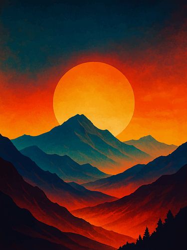Fiery Sunset Peaks