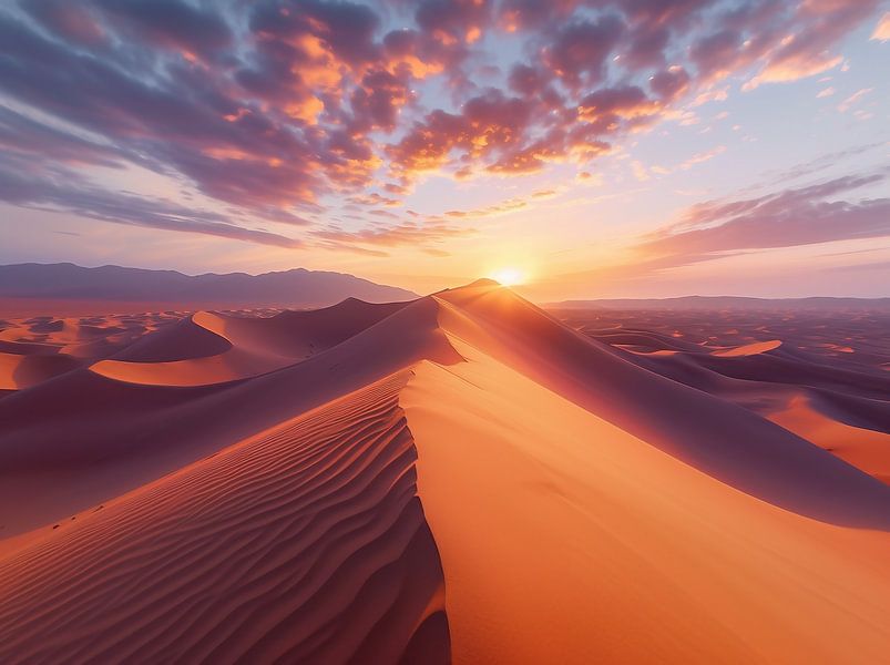 Tag bricht in der Wüste an von fernlichtsicht