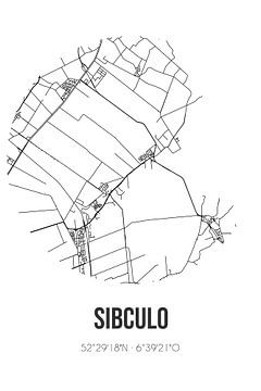 Sibculo (Overijssel) | Carte | Noir et Blanc sur Rezona