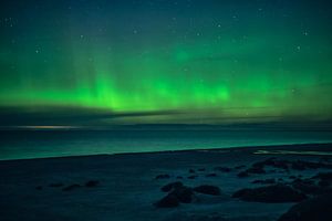 Nordlichter über der Nordsee bei Dänemark von Florian Kunde