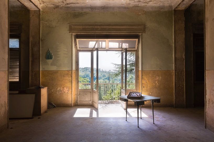 Auf der anderen Seite – Blick aus einem verlassenen Raum. von Roman Robroek – Fotos verlassener Gebäude