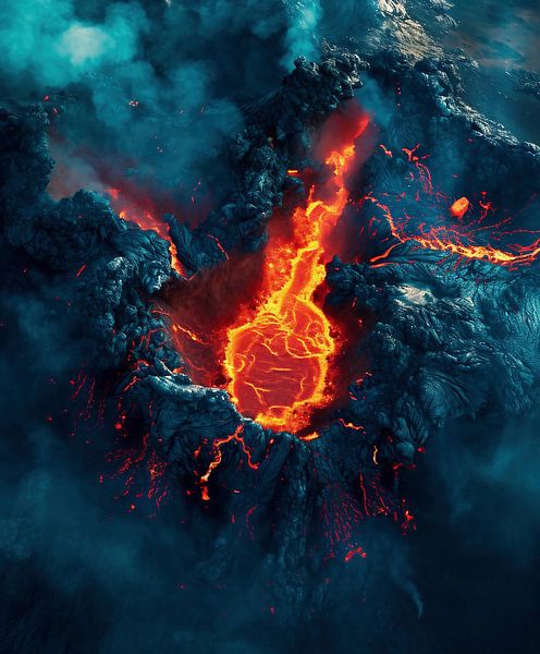 Lavastrom von fernlichtsicht