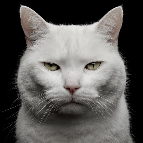 Boze witte kat portret