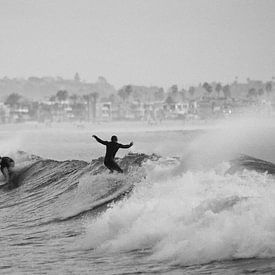 Surfers, Pacific Beach, San Diego, Californië van Siem Clerx