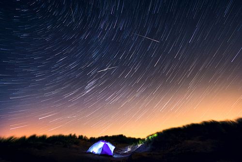 Heldere sterren tijdens de Perseïden.