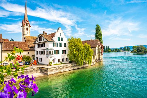 Stein am Rhein sur les rives du Rhin en été