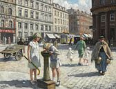 Paul Fischer, In der Nähe von Trianglen in Kopenhagen an einem heißen Sommertag, um 1926 von Atelier Liesjes Miniaturansicht