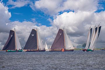 Skûtsje sailing a beautiful and exciting competition fought over several races . by Brian Morgan
