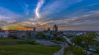 Oude stad van Quebec in het blauwe uur