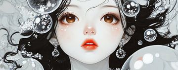 Girl and Bells | Girl with Bells by Eye catching paintings