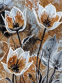 Tulip tango - Dance of Lines and Earth tones by Retrotimes