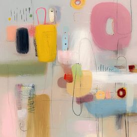 Joueur et abstrait dans des couleurs pastel sur Studio Allee