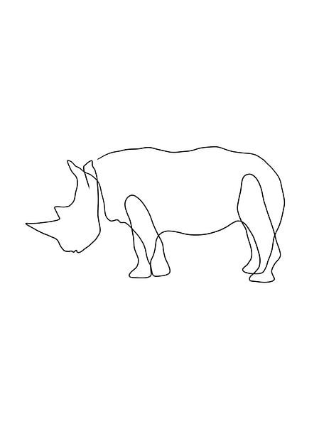 Rhino One Line wit van DominixArt