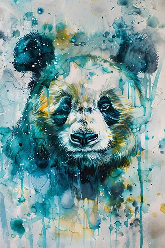 Peinture aquarelle colorée d'un panda