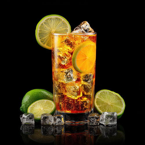 Eiskaltes Getränk mit Limette und Eis