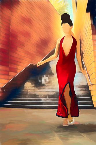 Robe escalier rouge