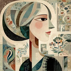 Frau mit Blume | Frau Blume