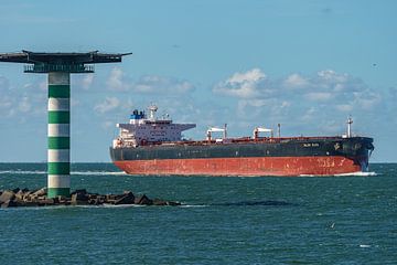 Oil tanker Almi Sun sails into port of Rotterdam. by Jaap van den Berg