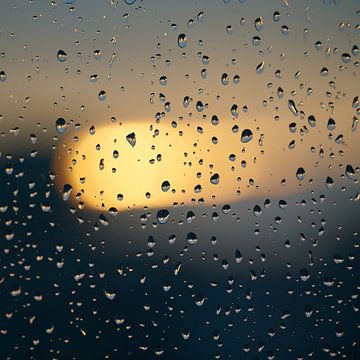 Regentropfen am Fenster von Heiko Kueverling