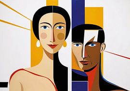 Abstrakte bunte Gesichter Kunst von Art & Soul Creations