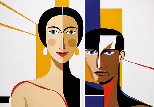 Abstracte kleurrijke gezichten kunst