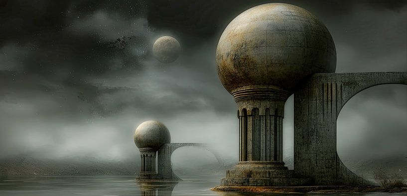 The silent guardians of the fog sphere by Klaus Tesching - Art-AI