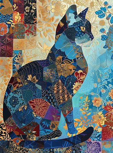 Mosaïque de chats : une tapisserie de motifs et de couleurs