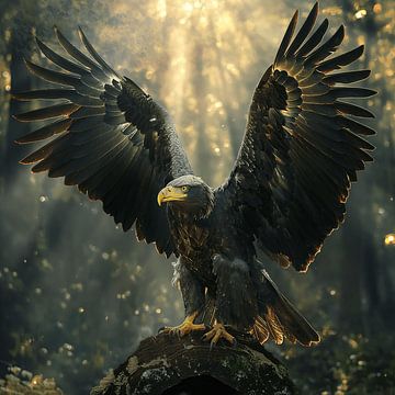 Un aigle impressionnant dans un cadre magique sur Mel Digital Art