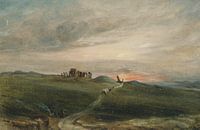 Stonehenge bei Sonnenuntergang, John Constable von Meisterhafte Meister Miniaturansicht