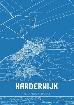 Blauwdruk | Landkaart | Harderwijk (Gelderland) van Rezona