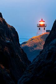 Lighthouse at dusk by Poster Art Shop