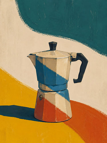 Cafetière Moka vintage style Pop Art — Décoration de cuisine minimaliste