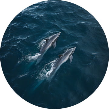 Wilde dolfijnen in Atlantische oceaan van Visuals by Justin