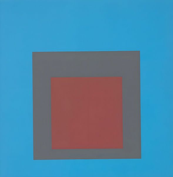 Josef Albers - Hommage aan het plein, Rood, grijs, blauw, hoge resolutie van Vivanne
