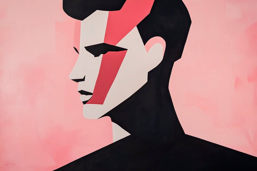 Silhouette moderne avec des accents rouges par Poster Art Shop