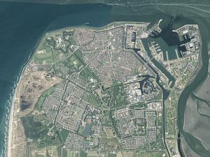 Luftaufnahme von Den Helder von Maps Are Art