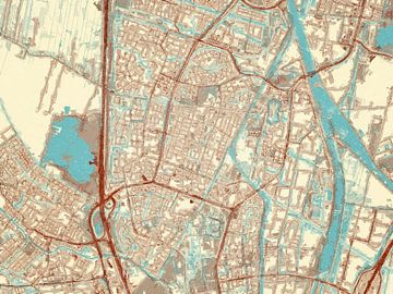 Kaart van Nieuwegein in de stijl Blauw & Crème van Map Art Studio