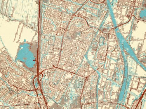 Kaart van Nieuwegein in de stijl Blauw & Crème