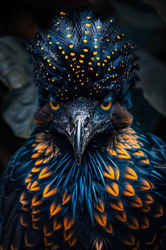 Intens Oog van een Kleurrijke Vogel