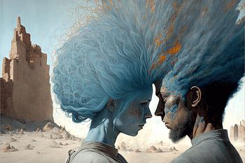 Art numérique : Des gens dans une dystopie