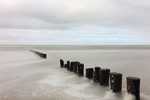 Palenrij Hollum bij zonsondergang