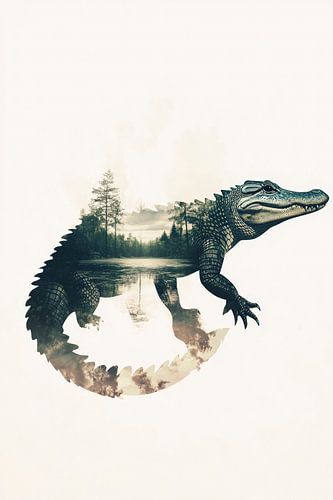 Krokodil en natuur