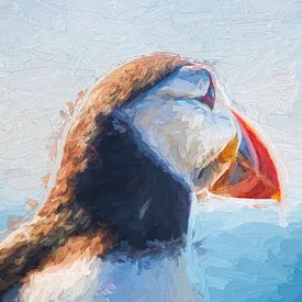 Papageientaucher in Nahaufnahme von Patricia Hofmeester