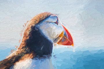 Papageientaucher in Nahaufnahme von Patricia Hofmeester