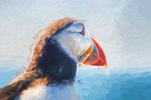 Papageientaucher in Nahaufnahme von Patricia Hofmeester