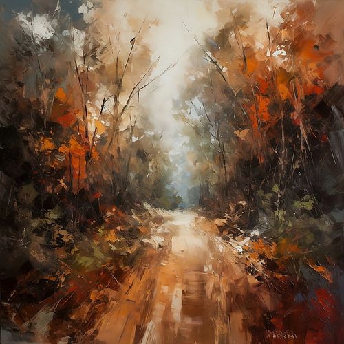 Pluie d'ambre abstraite sur TheArtfulGallery