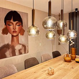 Customer photo: Modern portrait in earth tones by Carla Van Iersel, on ArtFrame