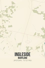 Vintage landkaart van Ingleside (Maryland), USA. van Stad & Wand
